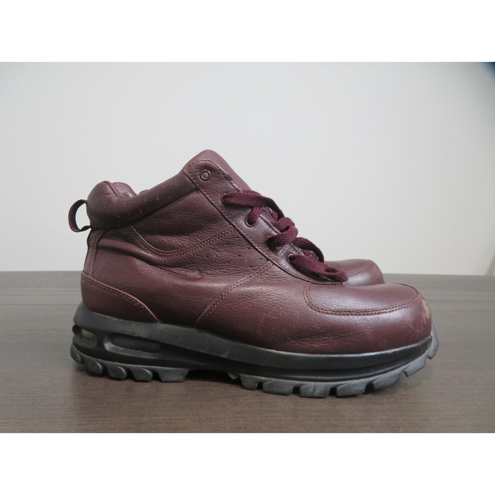 Nike ACG Boots Mens Size 9 Burgundy Leather Air Max Goaterra Shoes 365970-666